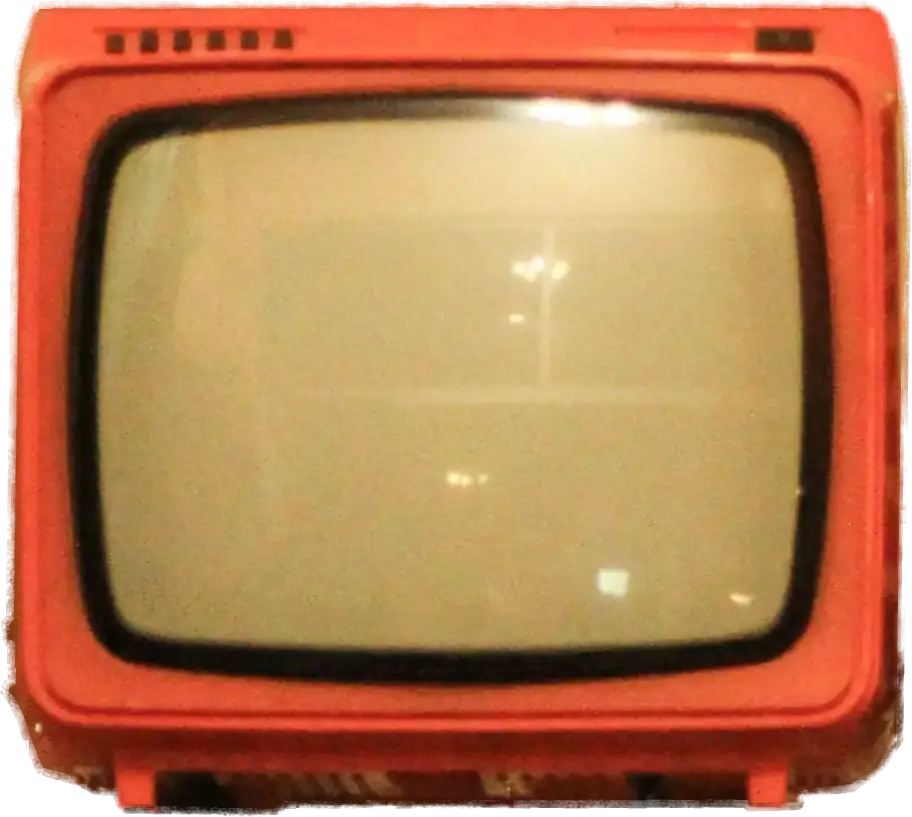 An orange TV